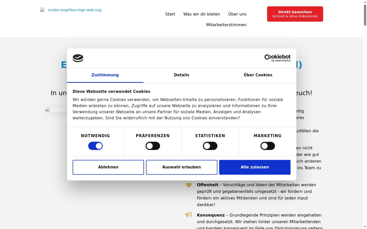 Snímek obrazovky baneru souhlasu zobrazeného před jakoukoli interakcí