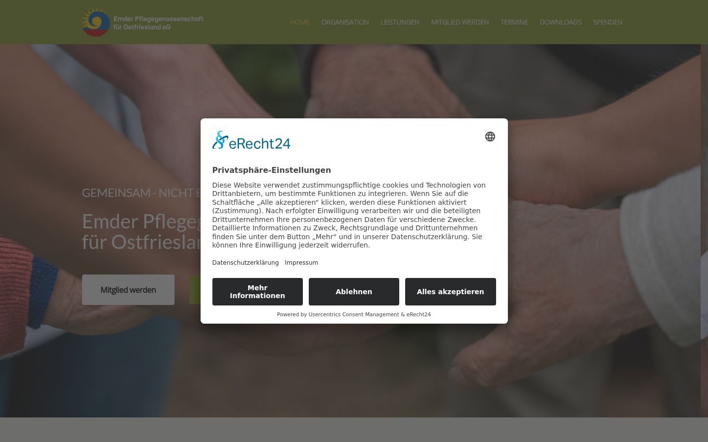 Screenshot tal-banner tal-kunsens muri qabel kwalunkwe interazzjoni