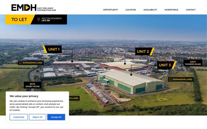 Screenshot of emdhlogistics.co.uk