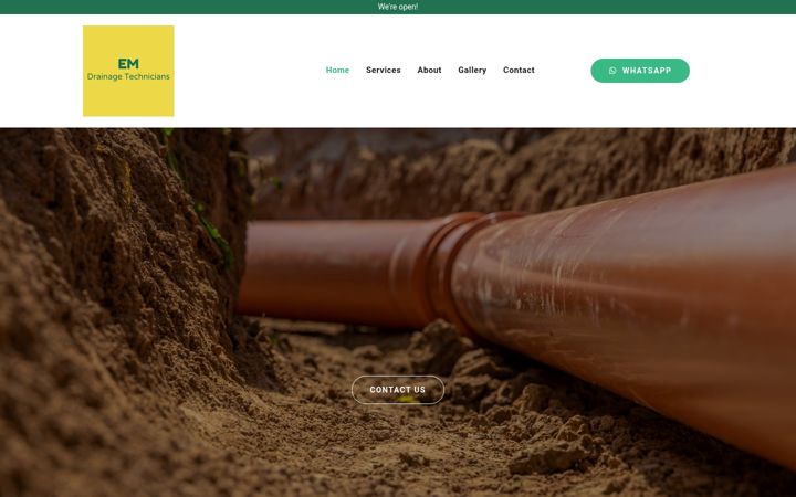Screenshot of emdrainagetechnicians.com
