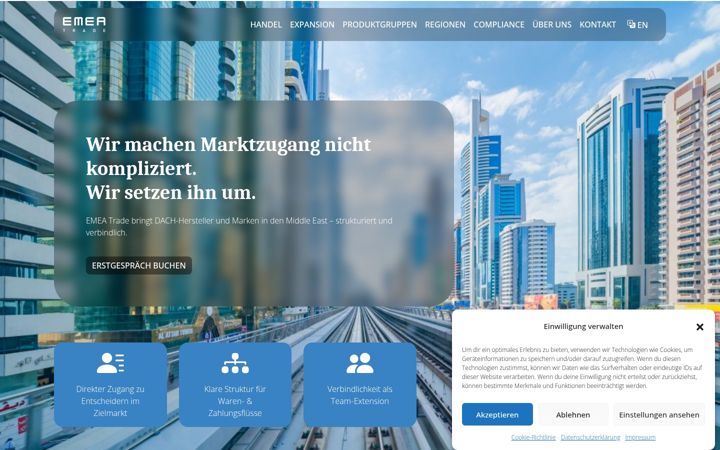 Screenshot of emeatrade.de