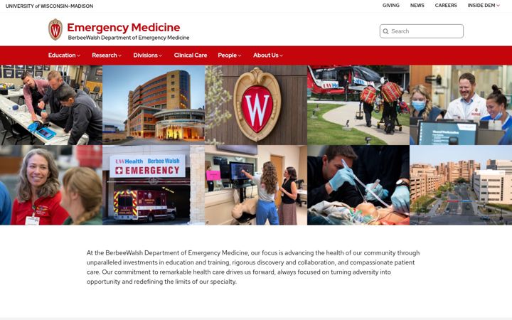 Screenshot of emed.wisc.edu
