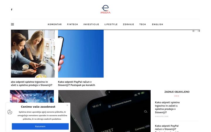 Captura de ecrã de emedia.si