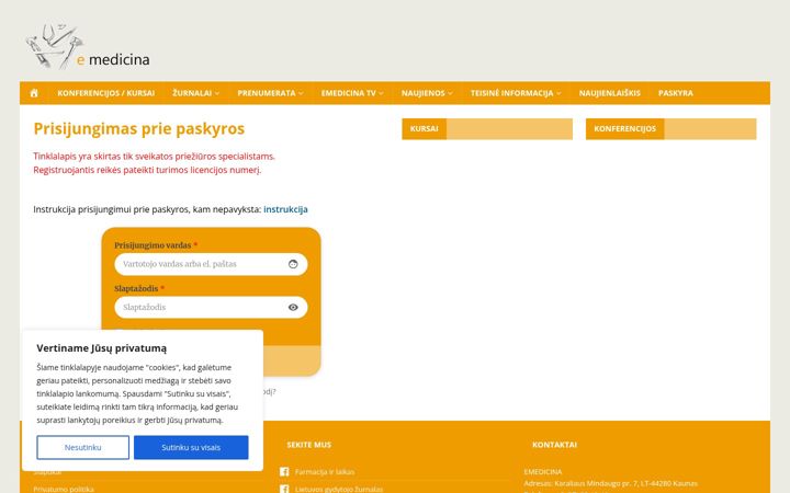 Screenshot of emedicina.lt