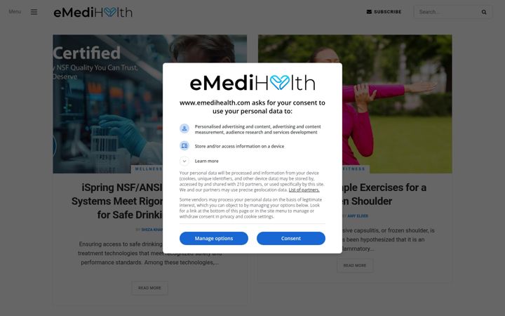 Screenshot von emedihealth.com