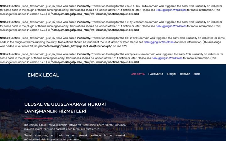 Screenshot of emeklegal.net