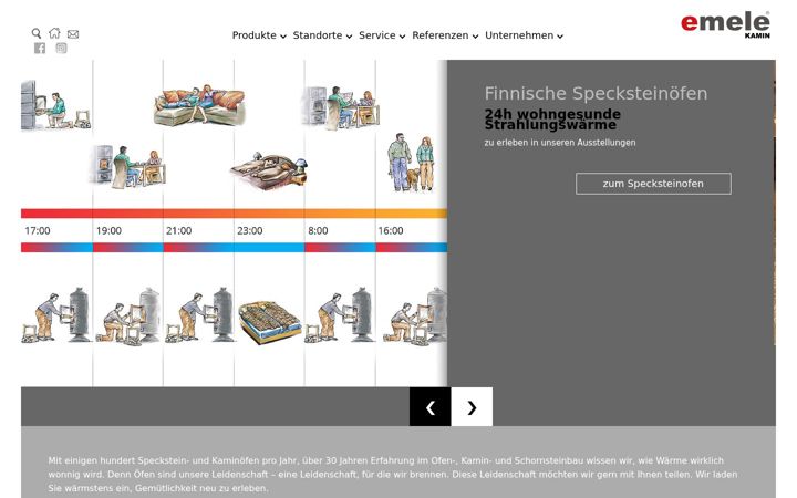 Screenshot of emele-kamin.de
