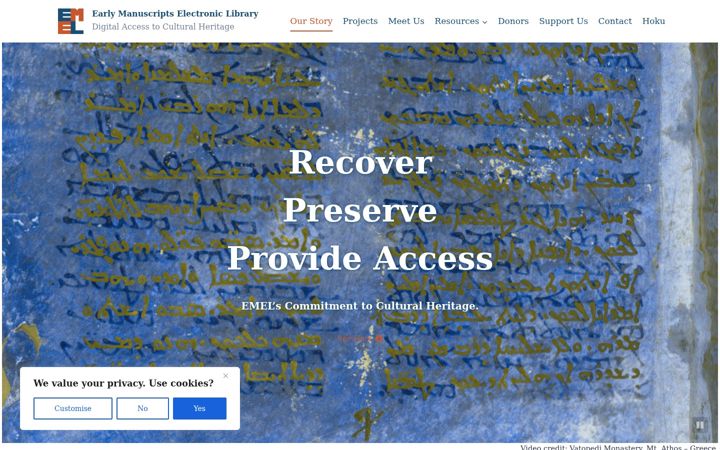 Snimka zaslona za emelibrary.org