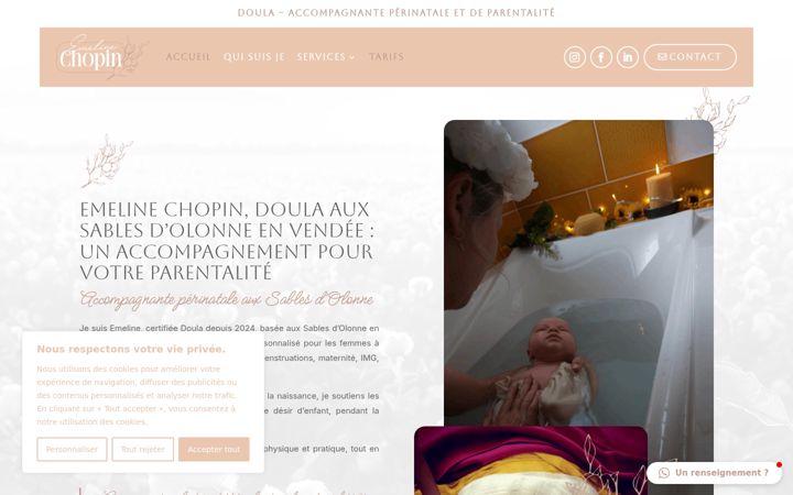Screenshot of emelinechopindoula.fr