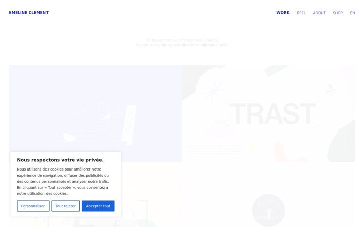 Screenshot of emelineclement.com