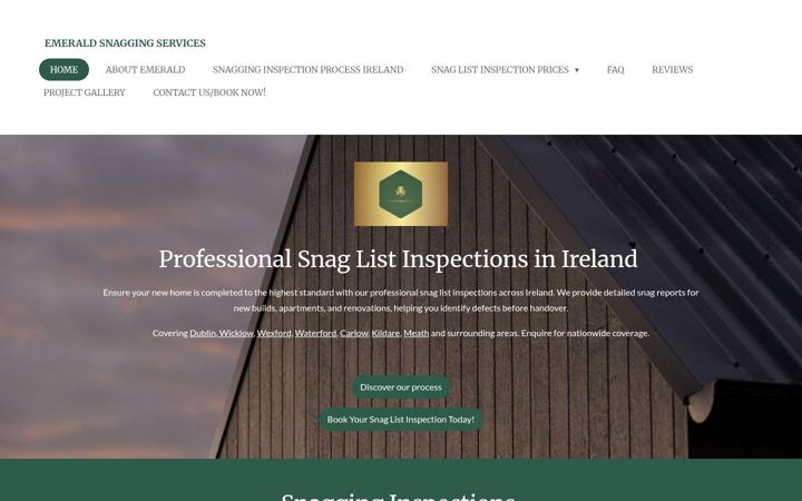 Screenshot of emerald-snagging-services.com