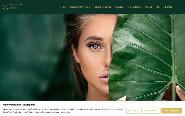 Skärmbild av emeraldbeauty.ch