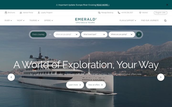 Ekrānuzņēmums no emeraldcruises.eu