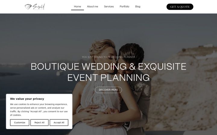 Screenshot of emeraldevents-santorini.com