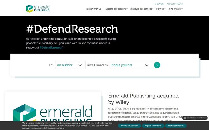 Screenshot ta' emeraldgrouppublishing.com