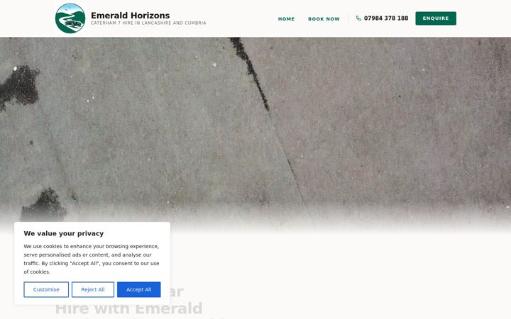 Screenshot of emeraldhorizons.co.uk