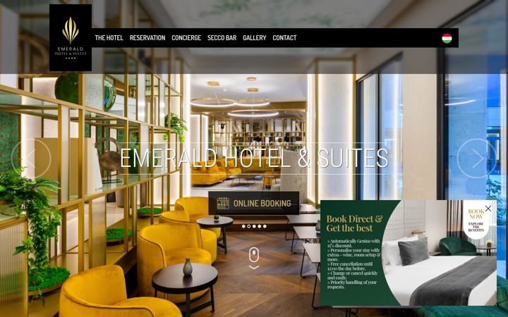 Snímek obrazovky emeraldhotel.hu