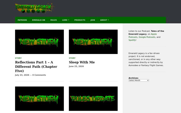 Screenshot of emeraldlegacy.org