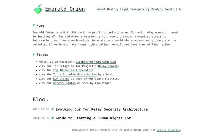 Screenshot of emeraldonion.org