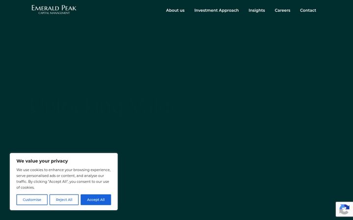 Screenshot of emeraldpeakcapital.com