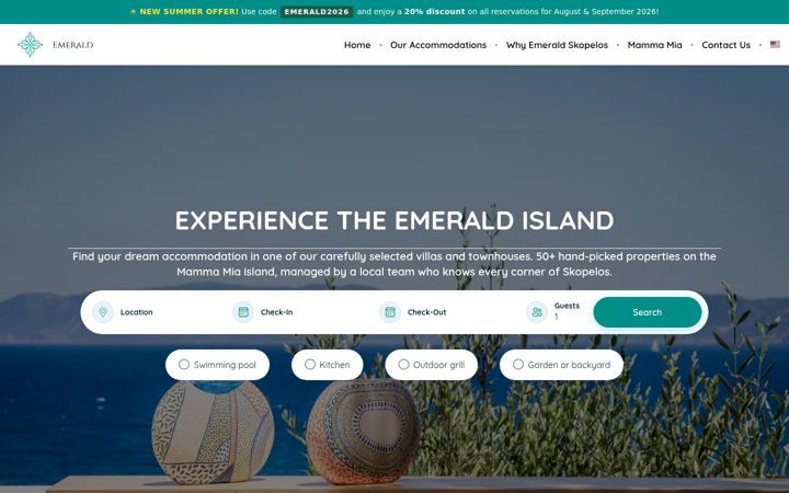 Screenshot of emeraldskopelos.gr