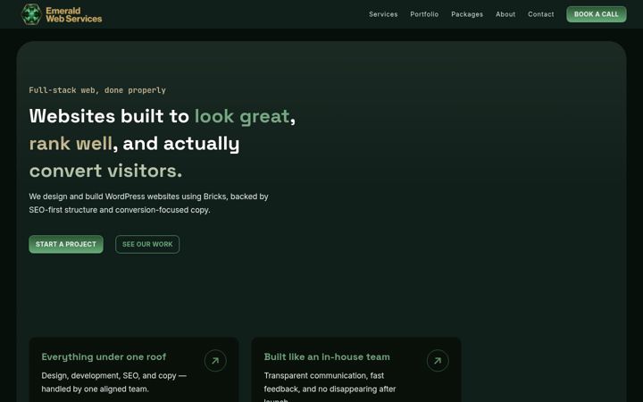 Screenshot of emeraldwebservices.com