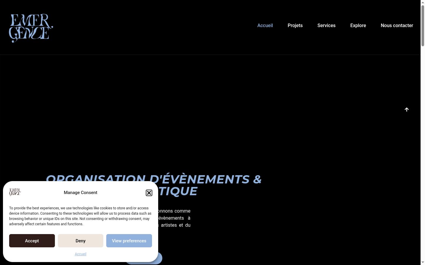 Screenshot des Einwilligungsbanners vor jeglicher Interaktion