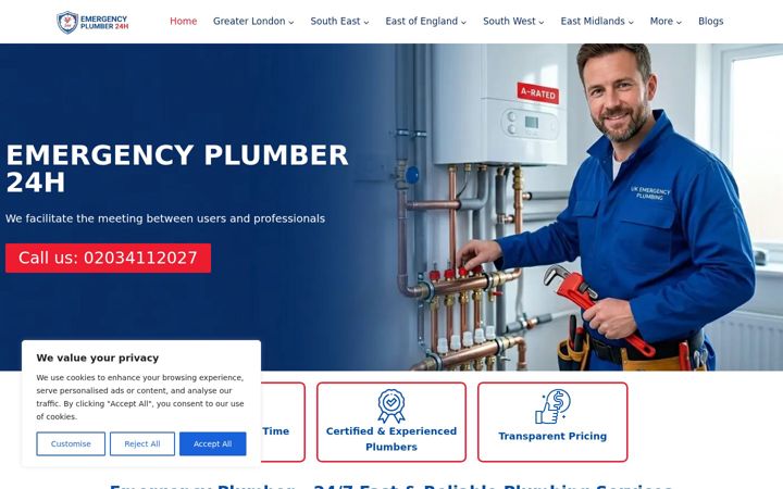 Screenshot von emergency-plumber24h.co.uk