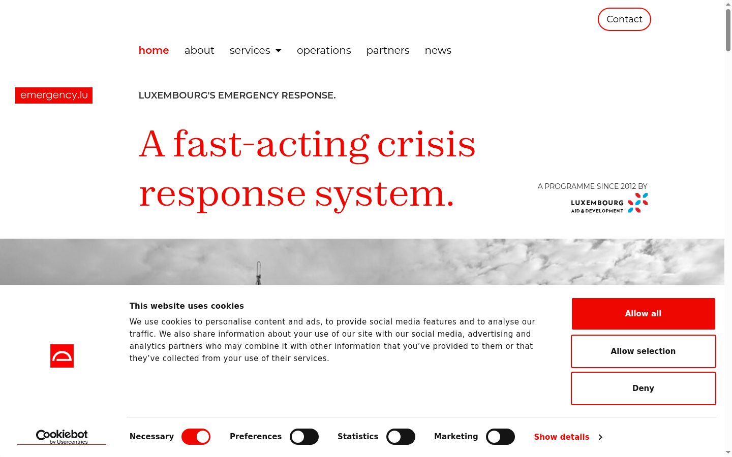 Screenshot of the consent banner shown before any interaction