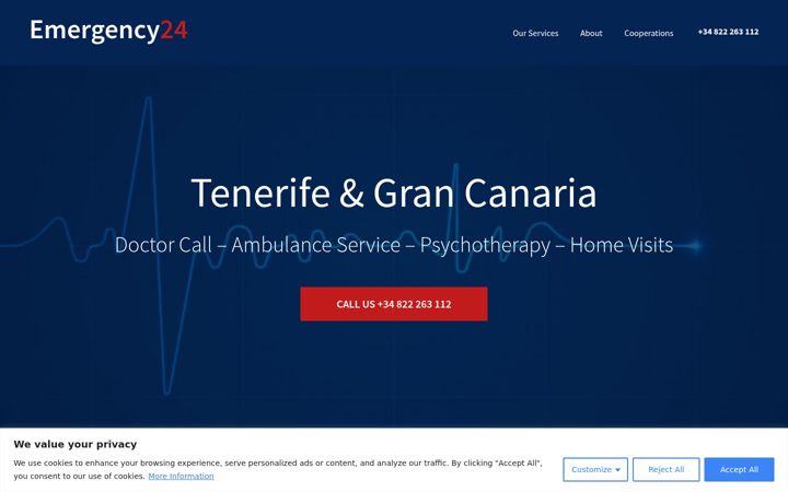 Screenshot of emergency24.eu