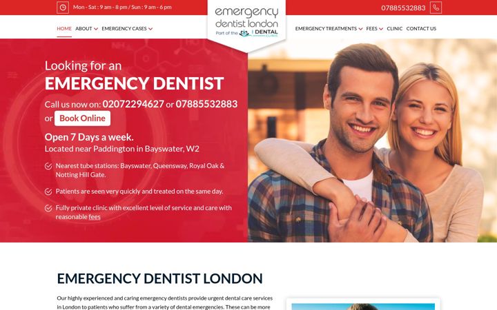 Screenshot von emergencydentistlondonpro.co.uk