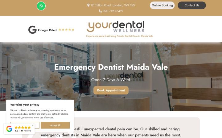 Screenshot von emergencydentistmaidavale.co.uk