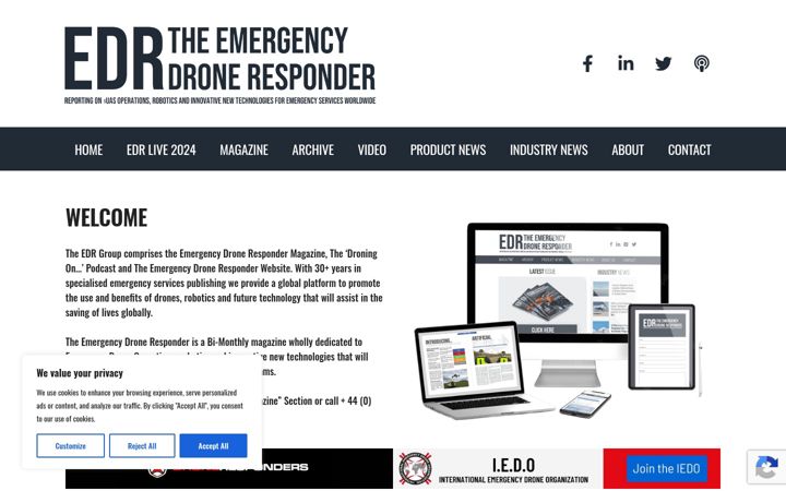Screenshot of emergencydroneresponder.com