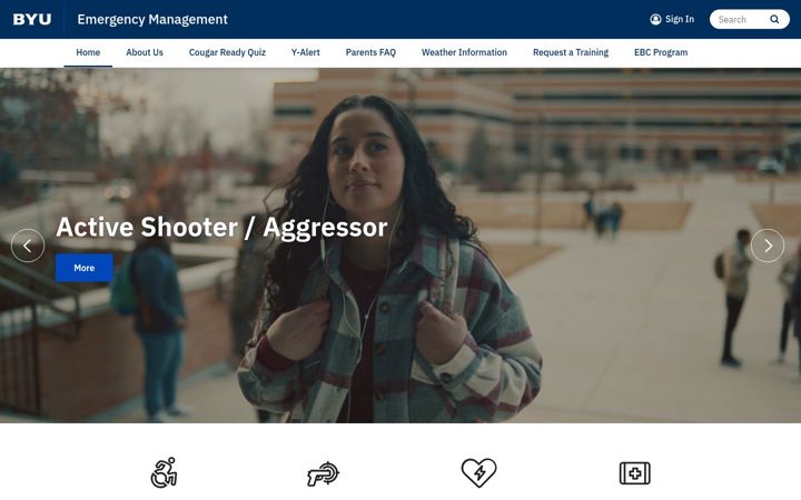 Screenshot of emergencymanagement.byu.edu
