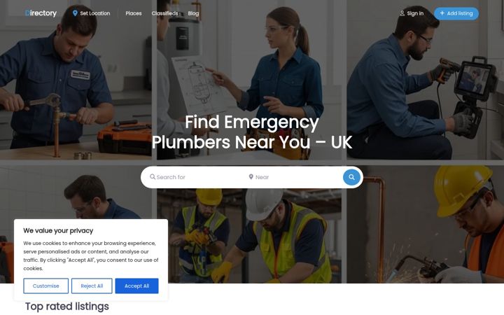 Screenshot of emergencyplumbingnearme.net