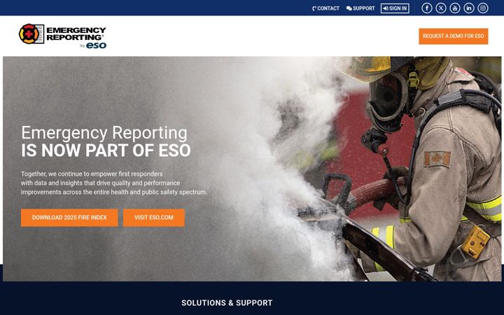 Screenshot of emergencyreporting.ca