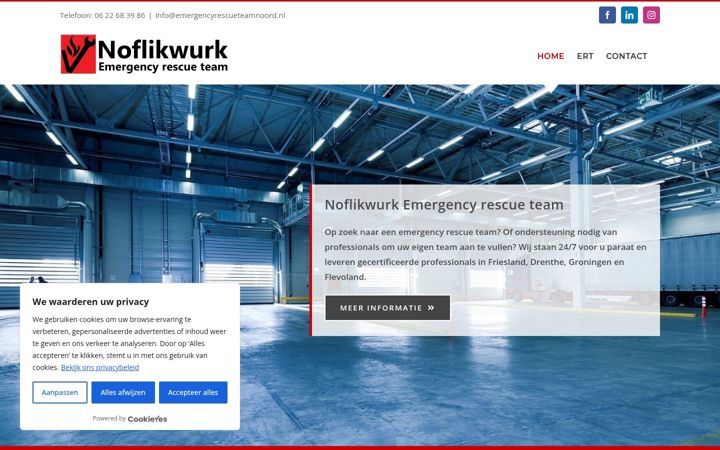 Skærmbillede af emergencyrescueteamnoord.nl