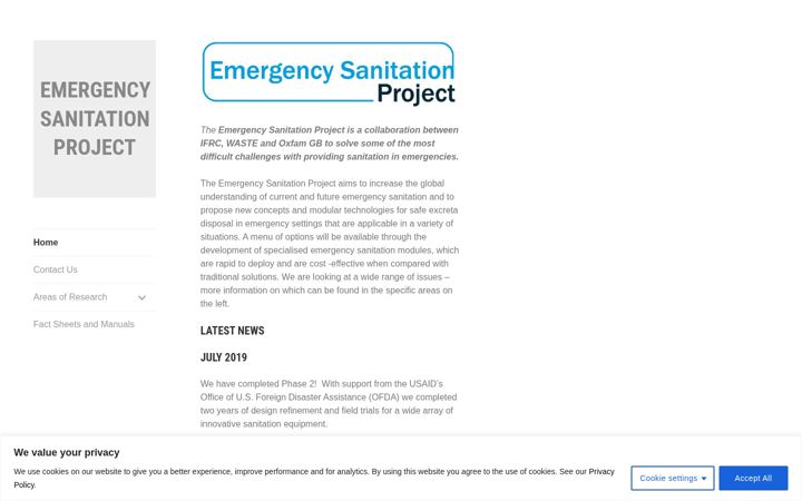 Screenshot of emergencysanitationproject.org