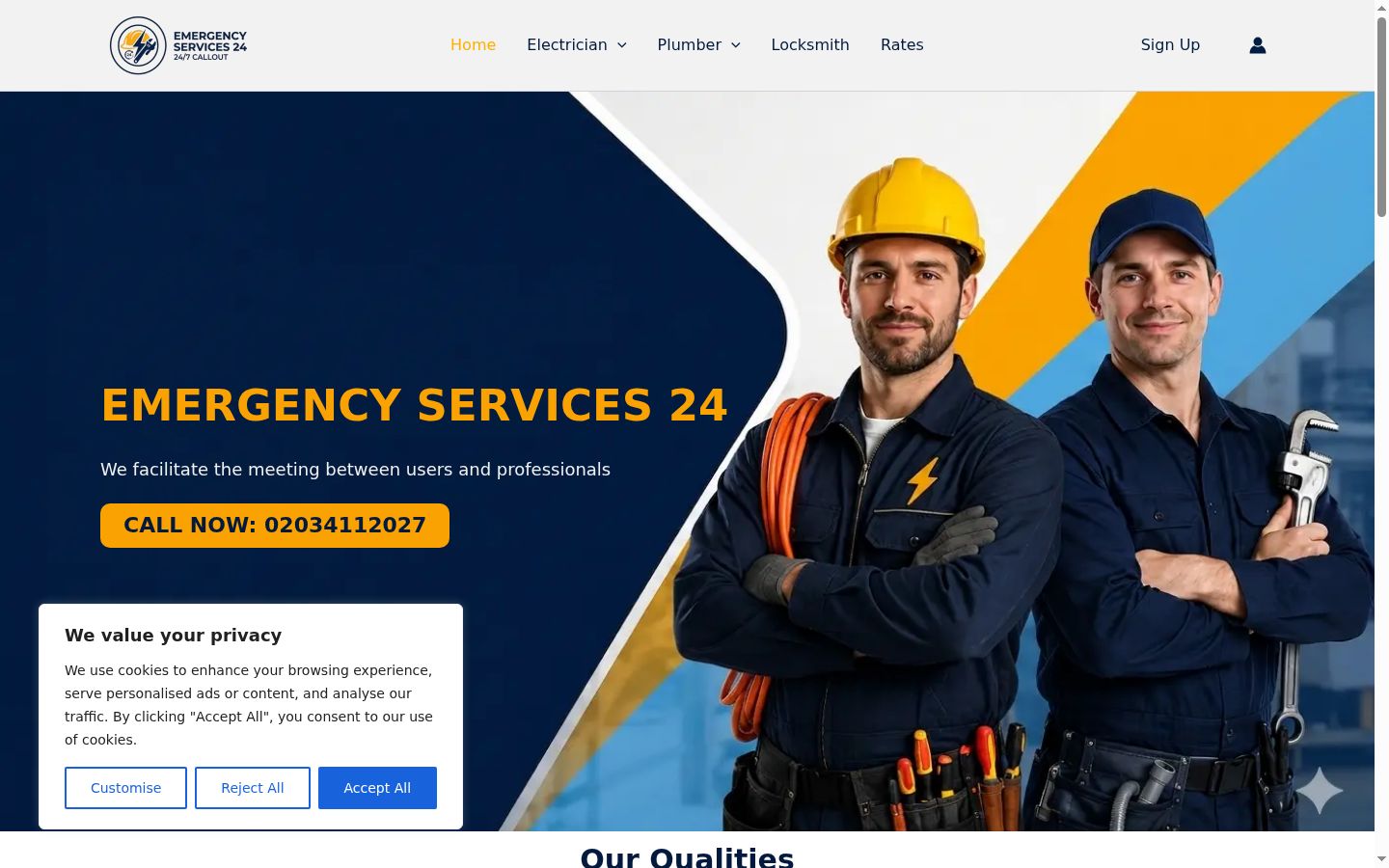 Captura de ecrã do banner de consentimento apresentado antes de qualquer interação