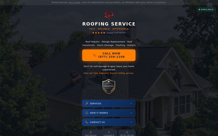 Screenshot of emergencyshrinkwraproofing.com