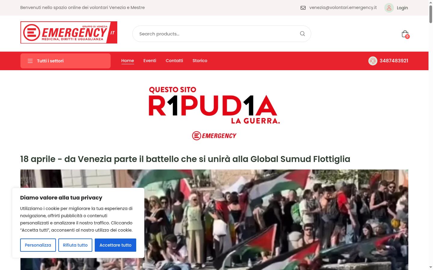 Screenshot des Einwilligungsbanners vor jeglicher Interaktion