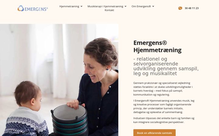 Screenshot di emergens-hjemmetraening.dk