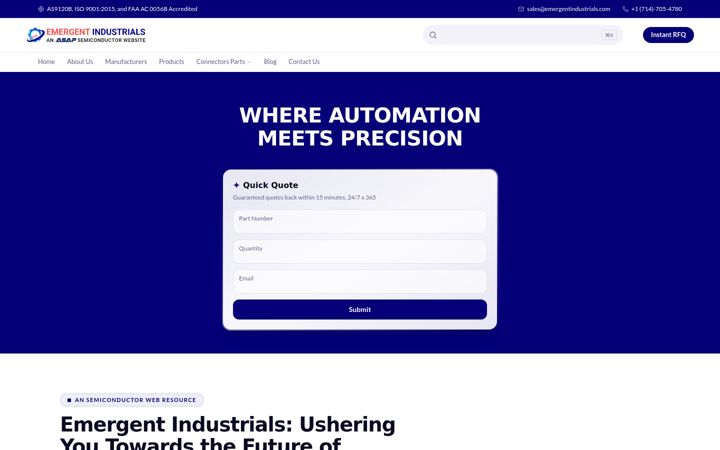 Screenshot of emergentindustrials.com