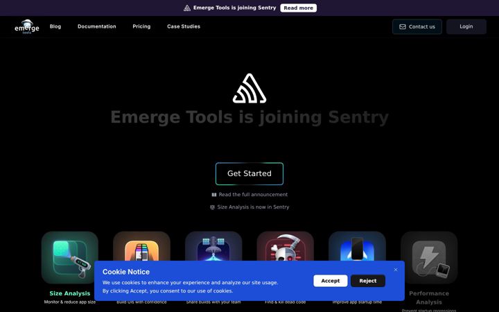 Screenshot of emergetools.com