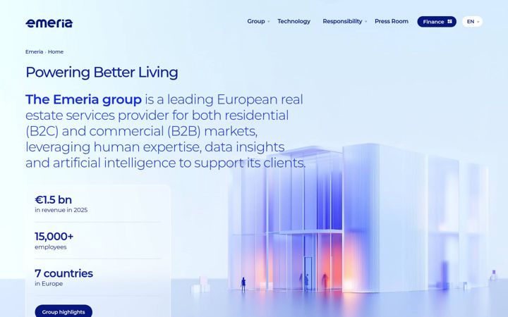 Screenshot of emeria.eu