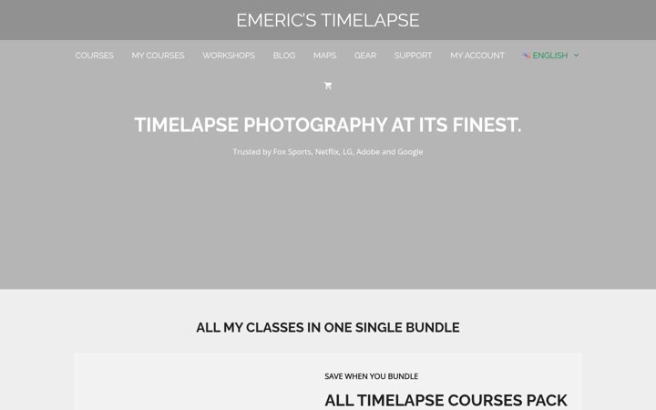 Screenshot of emerictimelapse.com