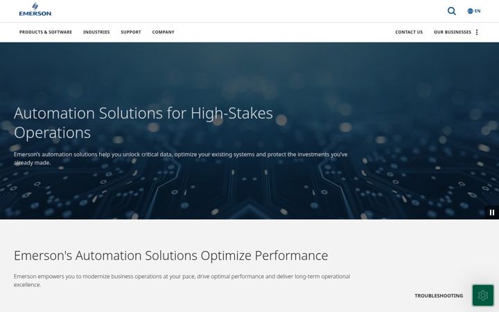 Screenshot of emerson.com
