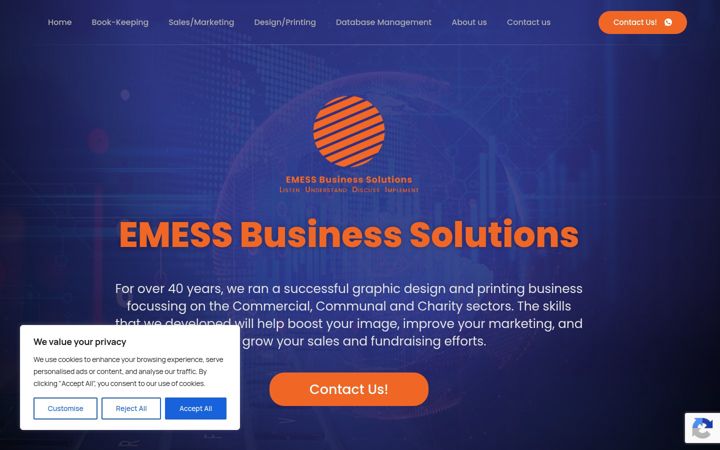 Screenshot of emessbusinesssolutionsltd.co.uk