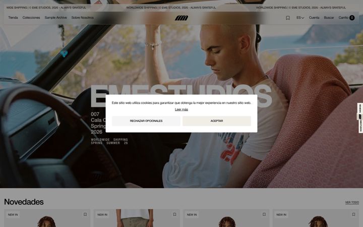 Snímek obrazovky emestudios.com