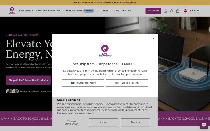 Screenshot of emf-harmony.com